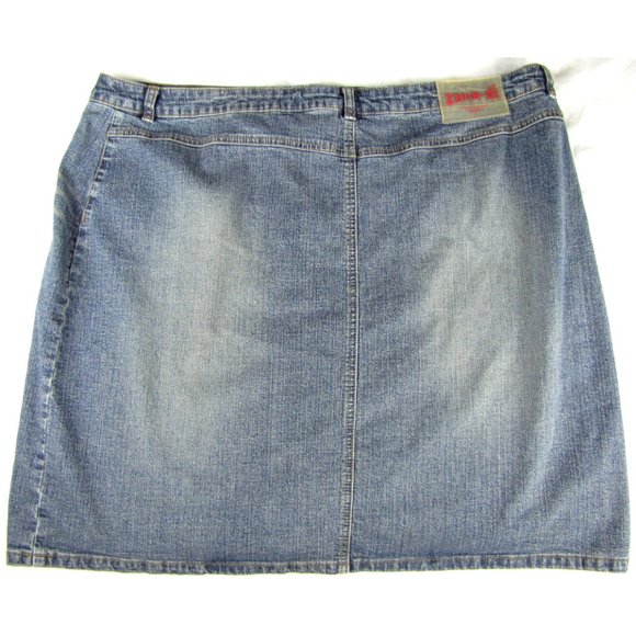 SALE! Denim Jean Hearts Blue Midi Knee Skirt - Picture 2 of 3